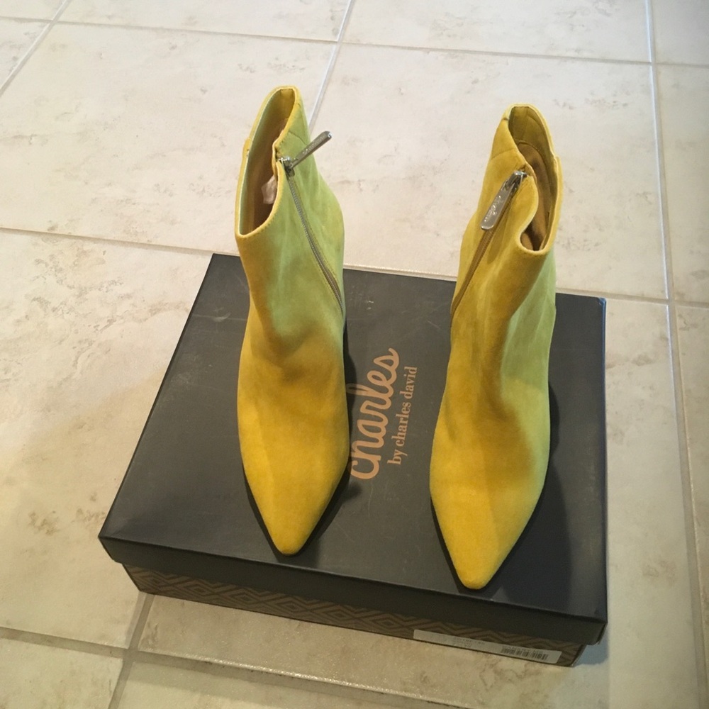 Charles by Charles David Mustard Heeled Boots